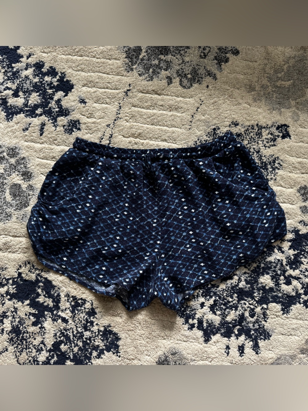 Mudd Navy and Light Blue Tie-Dye Lounge Shorts
